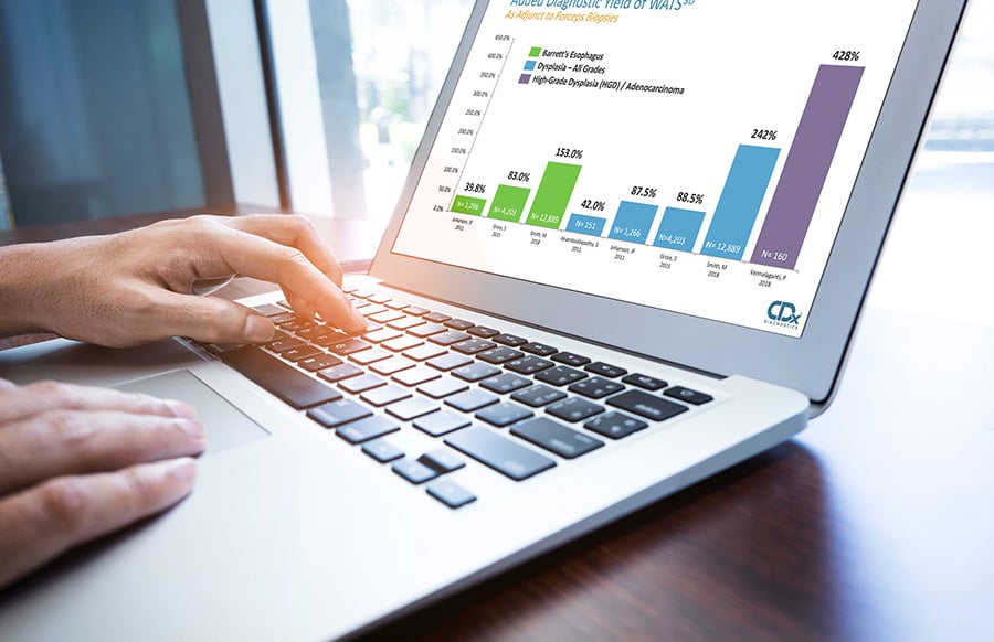 clinical data on laptop