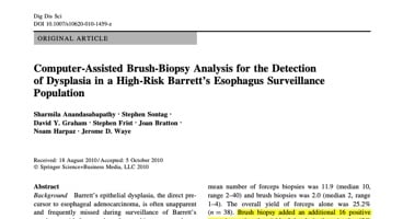 Computer-Assisted Brush-Biopsy Analysis for the Detection of Dysplasia in a High-Risk Barrett's Esophagus Surveillance Population
